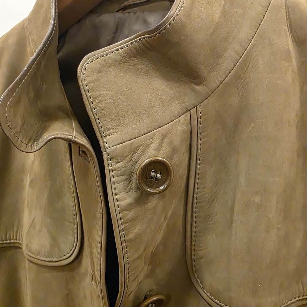 René Lezard Olive Green 💯Genuine Leather Jacket - Picture 4 of 12